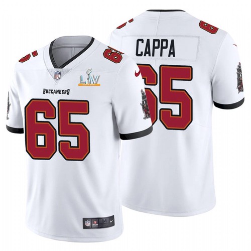 Men's Tampa Bay Buccaneers #65 Alex Cappa White NFL 2021 Super Bowl LV Limited Stitched Jersey